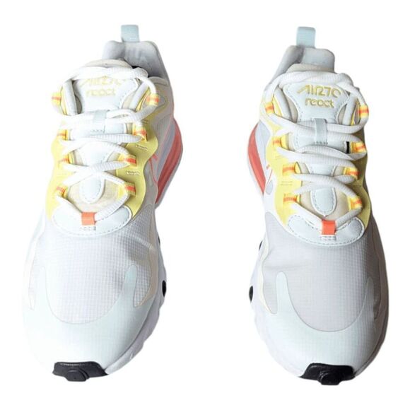 NIKE Air Max 270 React "Pale Ivory Summit White" Running Shoes Size 8.5 - Picture 4 of 11